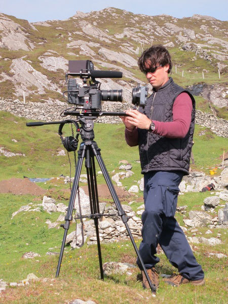 William Donaruma filming on the island of Inishark