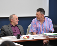 Daniel Philpott and Michael Desch at the International Relations and Religion Working Group meeting in fall 2011