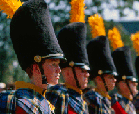Molly Kinder '01 (far left), the first-ever female member of Notre Dame's Irish Guard