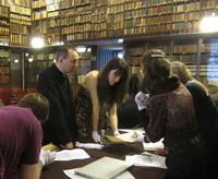 The Ambrosian Library in Milan hosted 11 Notre Dame graduate students over spring break, where they saw treasures including the Ambrosian fifth-century bible, the poet Petrarch’s copy of Virgil’s works, and Leonardo d Vinci’s notebooks