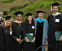 Robert Johansen with some of his students at the 2010 Kroc Institute commencement