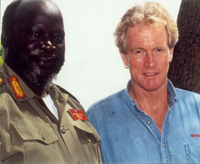 Dr. Bob Arnot with the late Sudanese leader John Garang