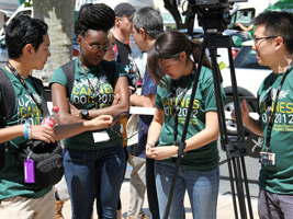 Edward Song, Zuri Eshun, Phillip Gayoso, and Nicole Timmerman were part of the Notre Dame undergraduate team granted the exclusive right to make a documentary about the internship program at the Cannes International Film Festival's American Pavilion