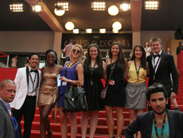Notre Dame film students on the red carpet at Cannes International Film Festival