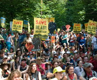 Mining protesters in Blair, West Virginia