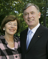 Dr. Horst Koehler, former president of the Federal Republic of Germany and his wife, Mrs. Eva Luise Koehler