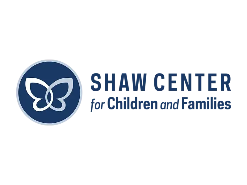 Shaw Center for Children and Families Logo. A blue circle containing a white stylized butterfly.