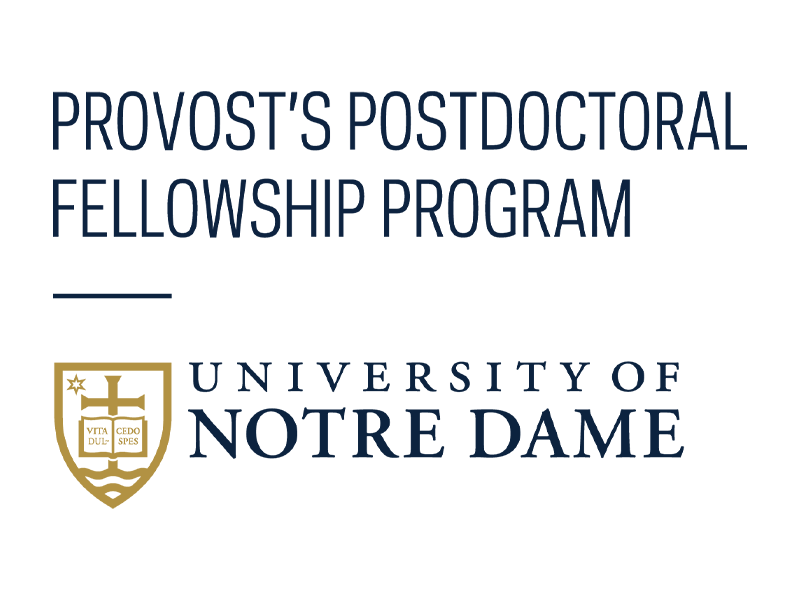 Provost's Postdoctoral Fellowship Program logo with the University of Notre Dame's gold crest.