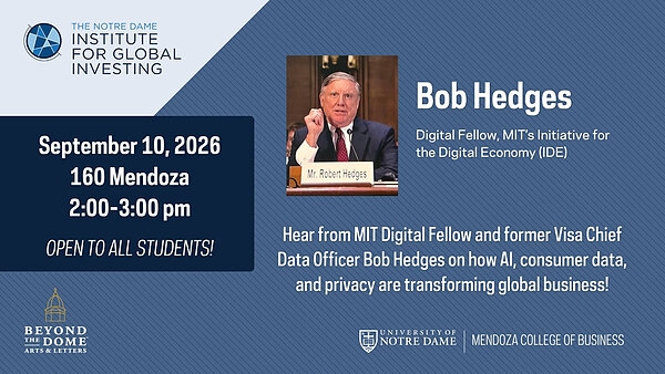 Event flyer for Bob Hedges Event