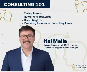 Consulting 101 event flyer with Hal Melia