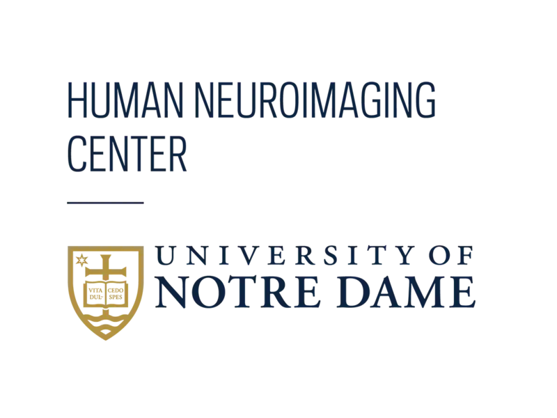 Lockup for Human Neuroimaging Center, with the Notre Dame academic mark under the name of the center.